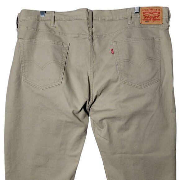 Levi's Mens 502 Taper Fit Khaki Work Pants 46x32 Classic American Denim Jeans - Picture 5 of 9